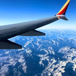 image from out a plane window