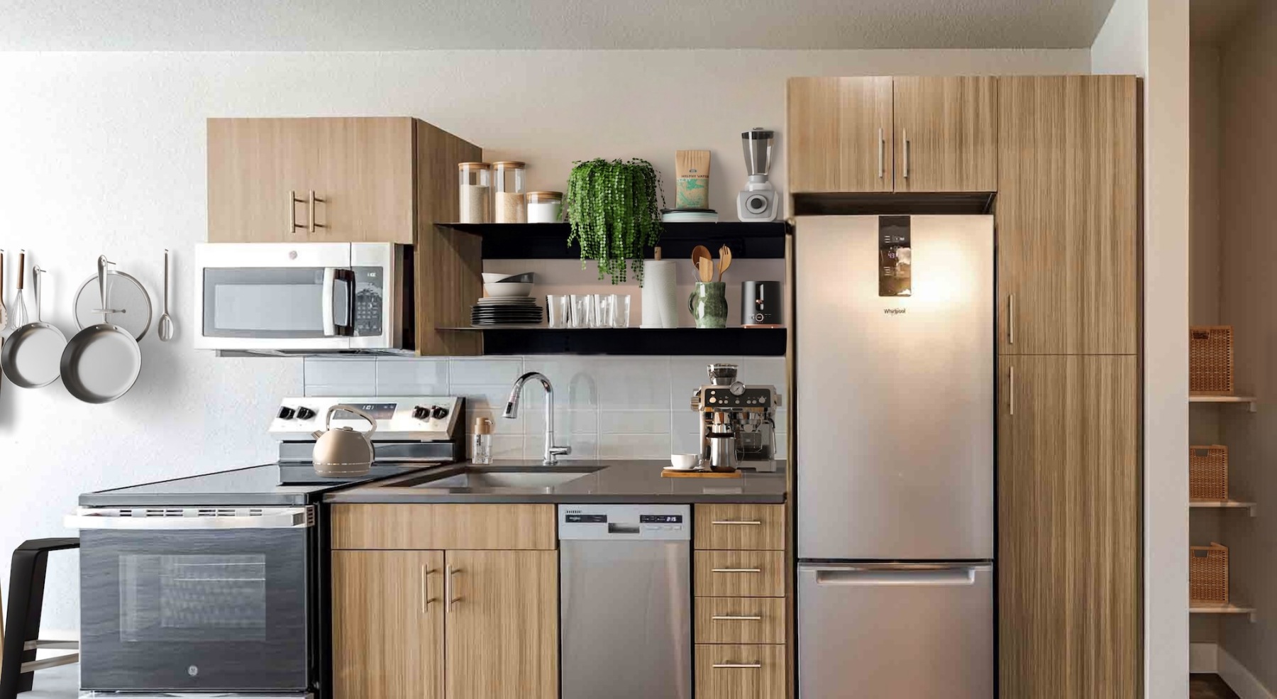 Well-lit kitchen with ample counter space