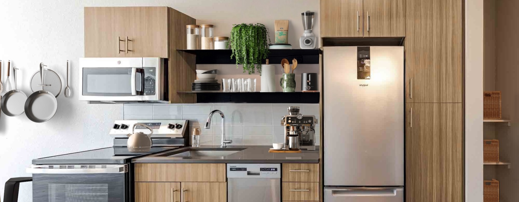 Well-lit kitchen with ample counter space